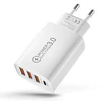 20W PD 4 Ports USB 5V4A Charge Power Adapter Mobile Phone Charger QC3.0 Charging EU/US Plug Outlet Travel Charger 110V 220V