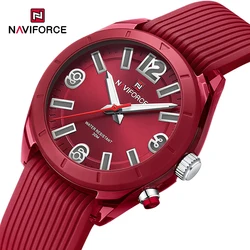 New NAVIFORCE Top Brand Female Simple Casual Watch Silicone Band Personality Wristwatch for Women Waterproof Ladies Quartz Clock