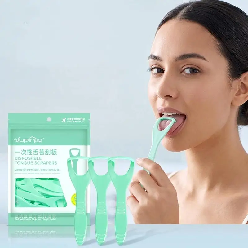 ^Tongue Scraper For Adult Disposable Tongue Cleaning Tool Plastic Mouth Scraper Travel Convenient Oral Hygiene Care Appliances~
