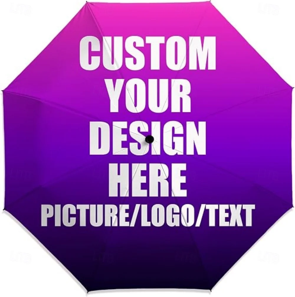 Customized Pattern Printed Travel Folding Umbrella, Portable Automatic Opening And Closing Sunshade Umbrella, Compact Windproof