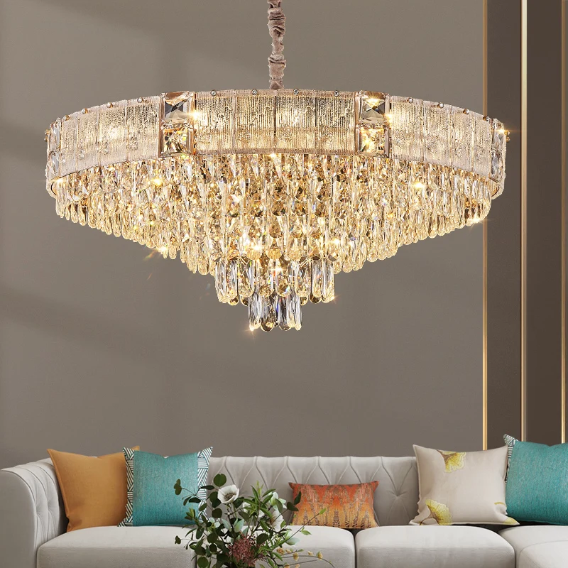 

Light Luxury Crystal Chandelier Creative Personality Simple Modern Living Room Headlights Villa Atmosphere Luxury Bedroom Dining