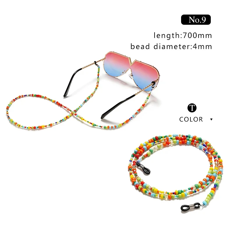Brillenketten, verziert mit niedlichen bunten Premium-Perlen für Damen – Brillenkettenhalter, Brillenkettenschnüre – Detail 6