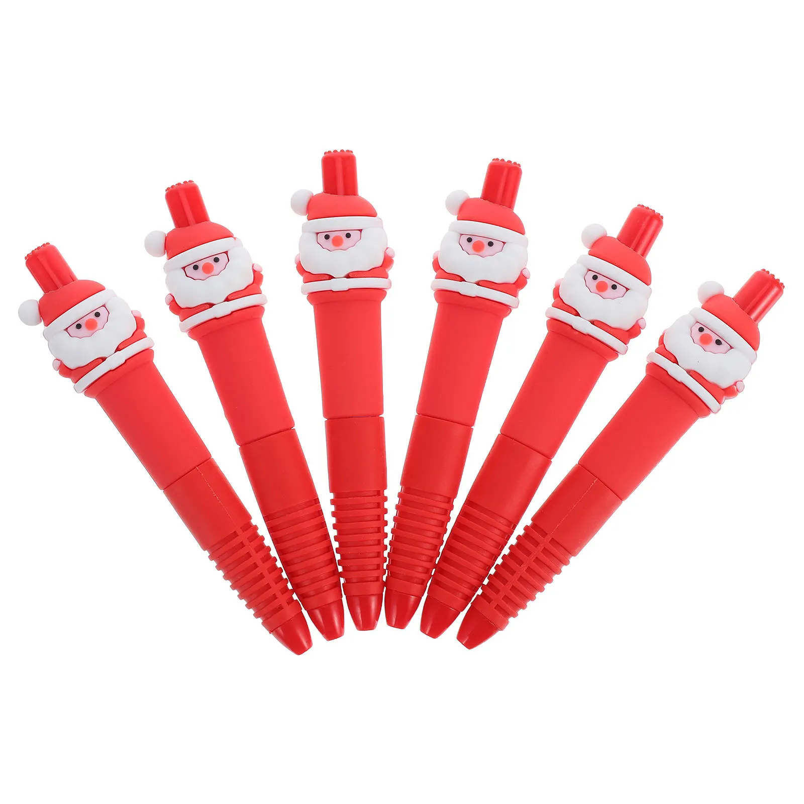 

6Pcs Christmas Ink Pens Black Retractable Santa Claus Design Holiday Writing Pens for Students Kids School Office Supply Xmas