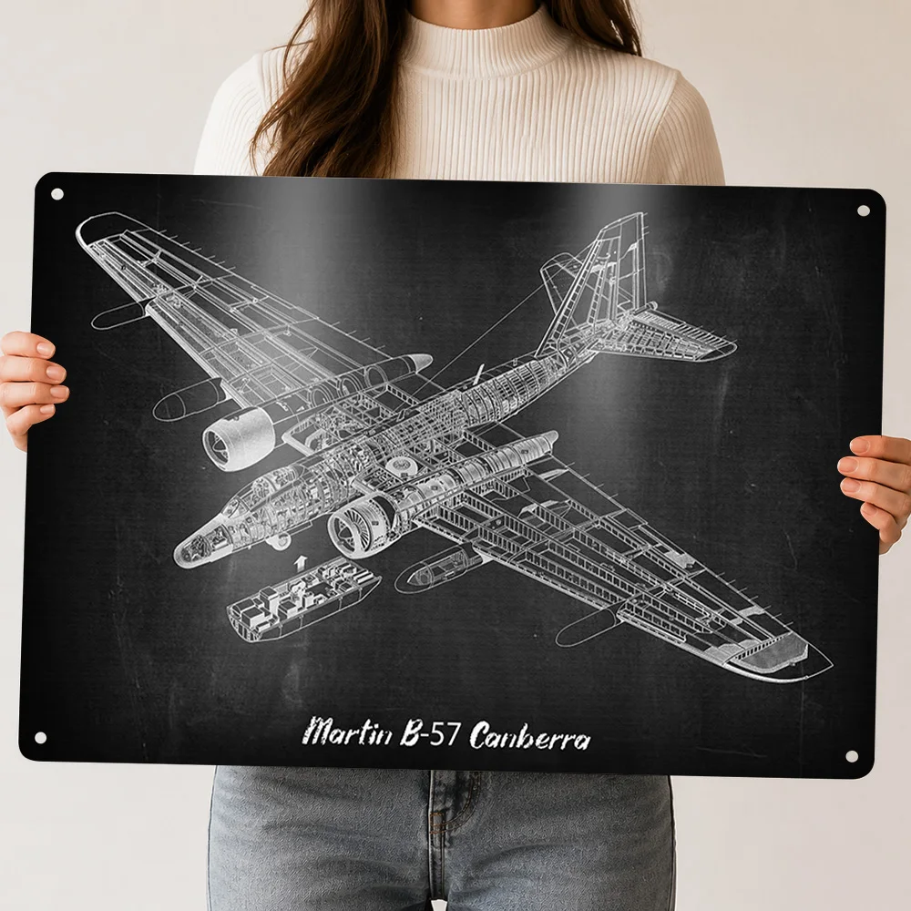 Martin B57 Canberra Metal Poster Perfect Gift for Fans Lovers Customized Wall Art Metal Sign for Interior Home Decor Living Room