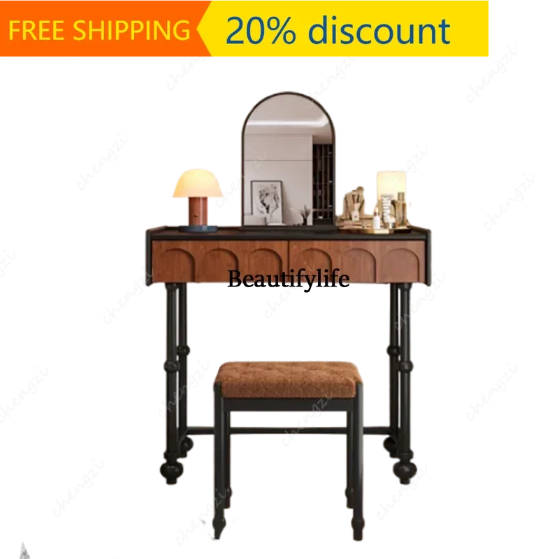 32 French Vintage Vanity Table Bedroom Mid Century Elegant Aesthetic Vanity Table High Quality Classic Table De Coiffeuse Furnit