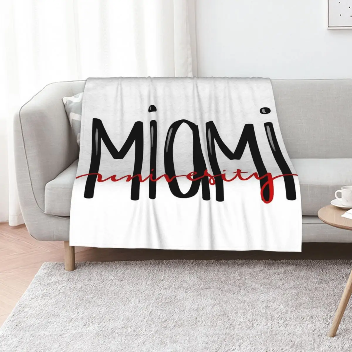 Miami Caligraphy Throw Blanket Summer valentine gift ideas Plaid Furry Luxury Designer Blankets Sofas Of Decoration Blankets