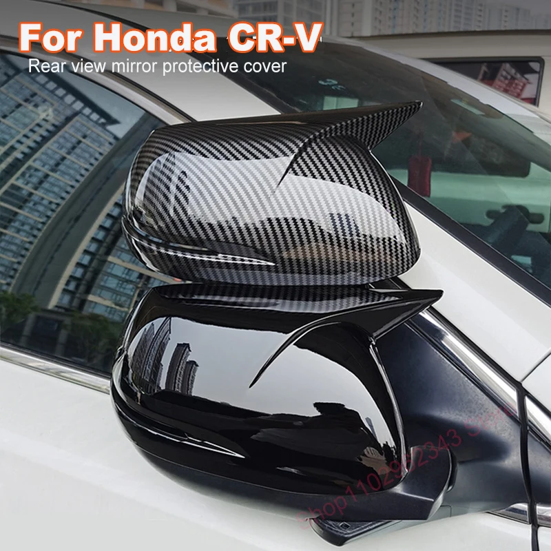 

For Honda CRV CR-V 2012-2022 ABS Carbon Fiber Rearview Mirror Rain Eyebrow Cover Car Chromium Styling External Accessories