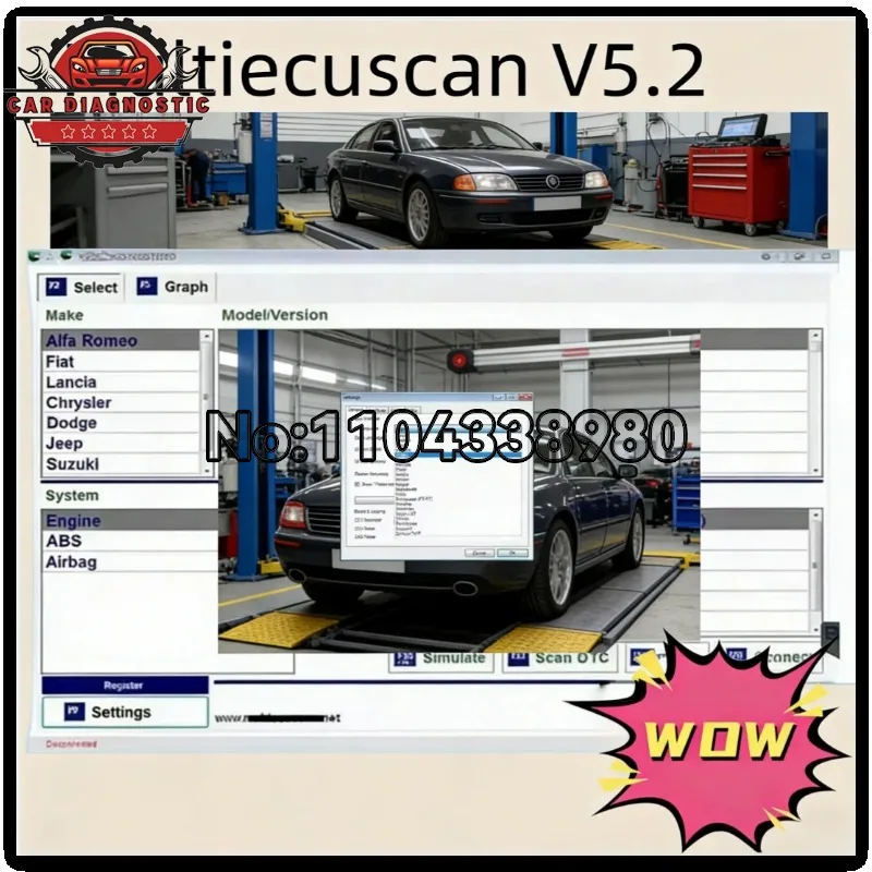 2026 Hot Sale newest Multiecuscan V5.2 Work with ELM327 for Fiat/Chrysler/Dodge/Jeep/Suzuki OBDII Scanner Software