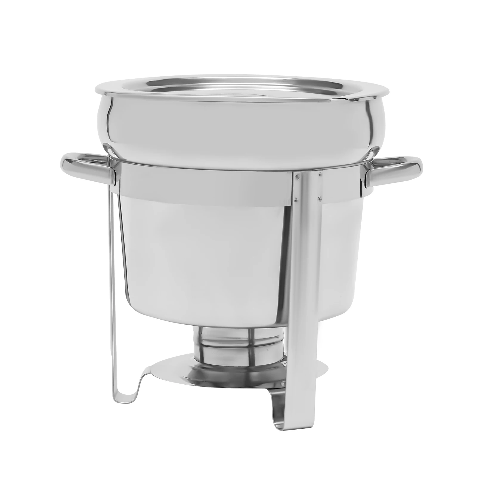 

11L Commercial Soup Chafer Chafing Dish Stainless Steel Food Warmer Pot with Lid With Water Pan Contemporary, Includes Fuel Hold