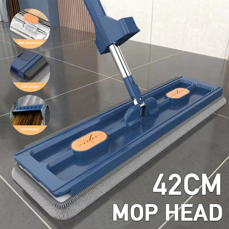 Large Flat Mop with 360 ° Rotating, Self-contained, Slide, Microfiber Floor, Wet and Dry, Home Cleaning Tools, New, 2023