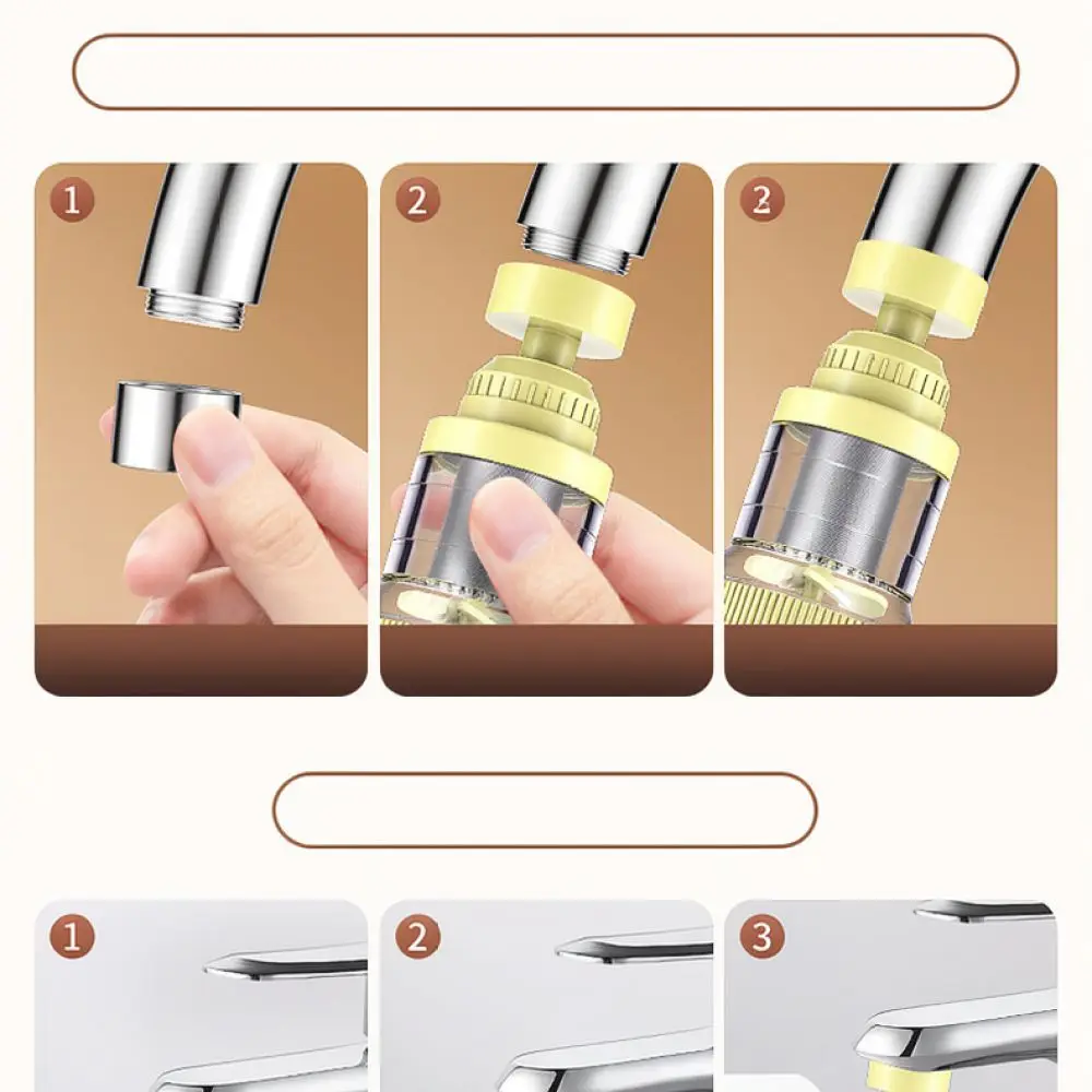Universal Tap Filter Extension Sprayer Kitchen Sink Aerator Stainless Steel Anti Splash Household Purification
