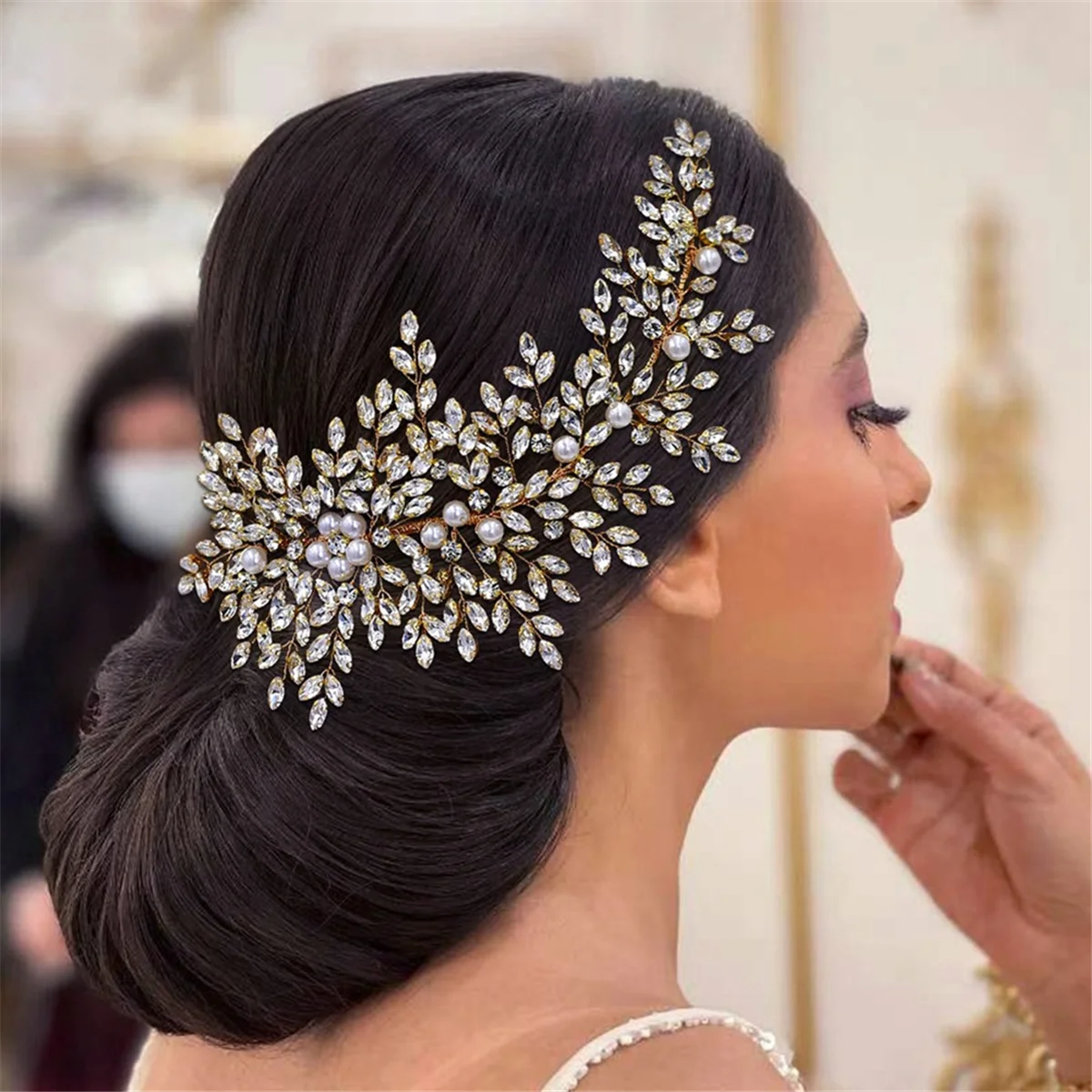 A79I Luxury Wedding Hair Accessories DinnerParty Bridal Hair Headdress for Women Wedding Hair Combs Bridal Headpiece,B