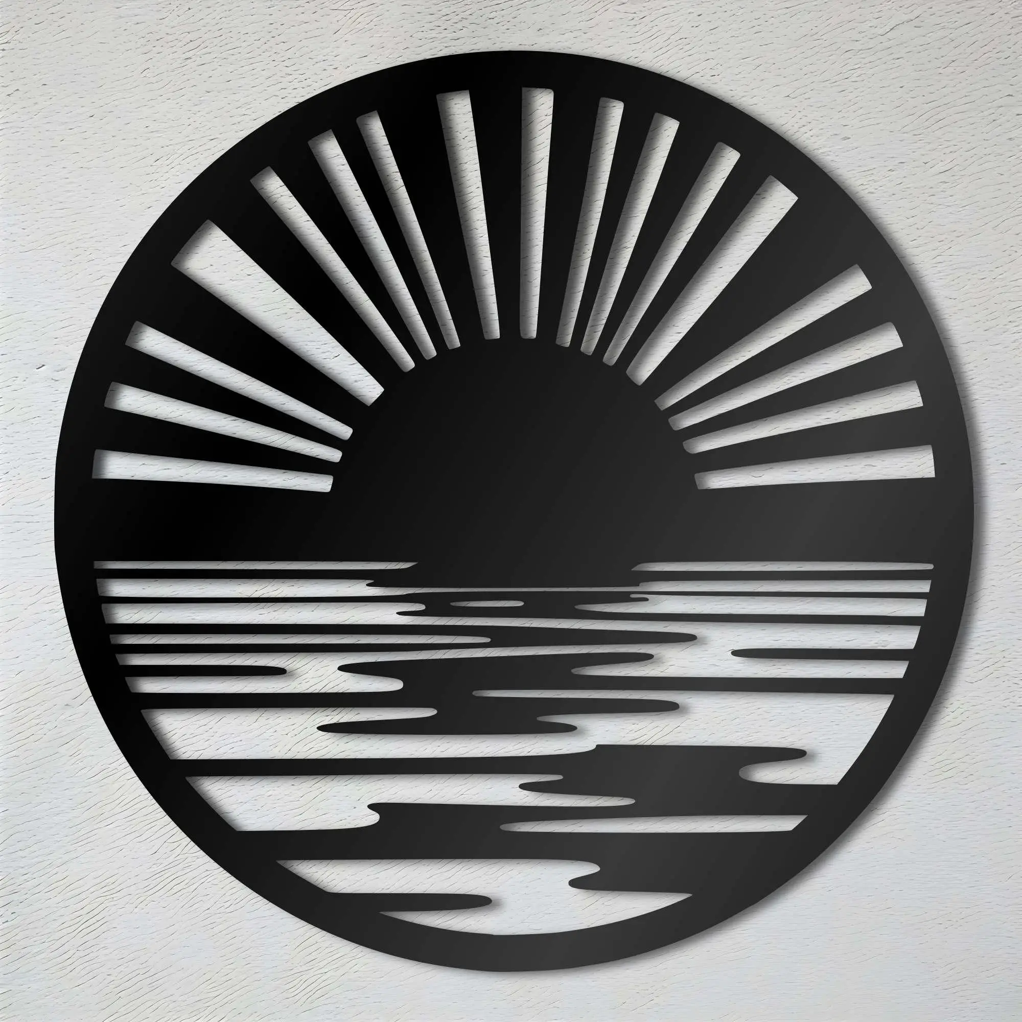 

Personalized Minimalist Sunset Metal Wall Art: Round Indoor/Outdoor Decor