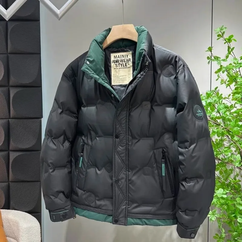 Luxury Men's Down Jacket Winter New Trend High-end Warm White Duck Down Patchwork Clothes Winter Men's Coat Windproof Slim Tops