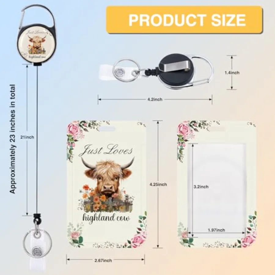 Retractable Badge Holder - 2PCS Sun ID Badge Holders Reel Floral Carabiner Clip Retractable ID Name Tag Card Keychain Accessori