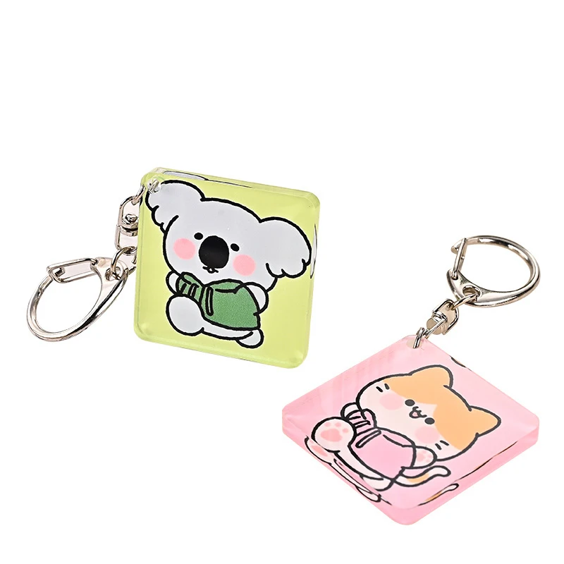 Custom Cartoon Acrylic Photos Keychain Personalized Cute Charm Pattern Keyring Customized Image Bag Pendant Customized Accessory