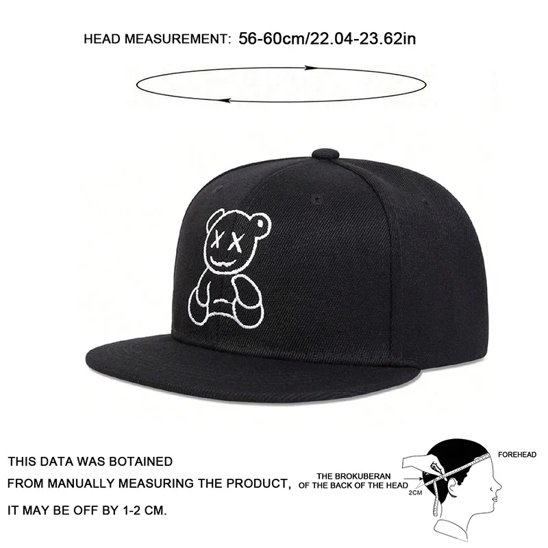 Cappelli hip-hop unisex XX Little Bear ricamati Cappelli da baseball snapback casual regolabili primavera autunno Cappello per protezione solare da esterno