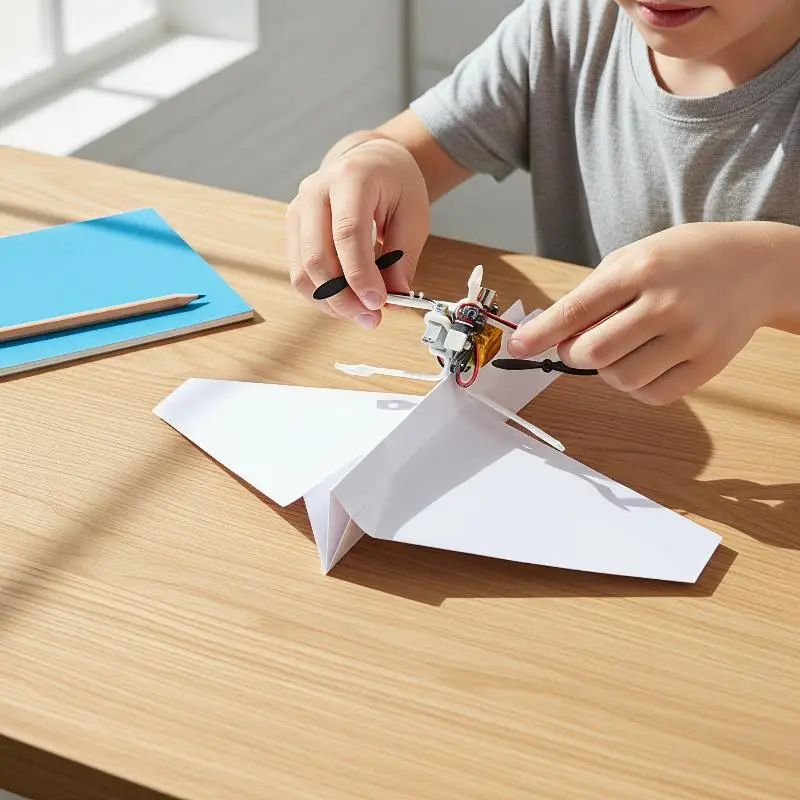 Electric DIY Paper Airplane Kit with Powerful Motors Long Flight Time STEM Learning Toy for Kids Classroom Activities
