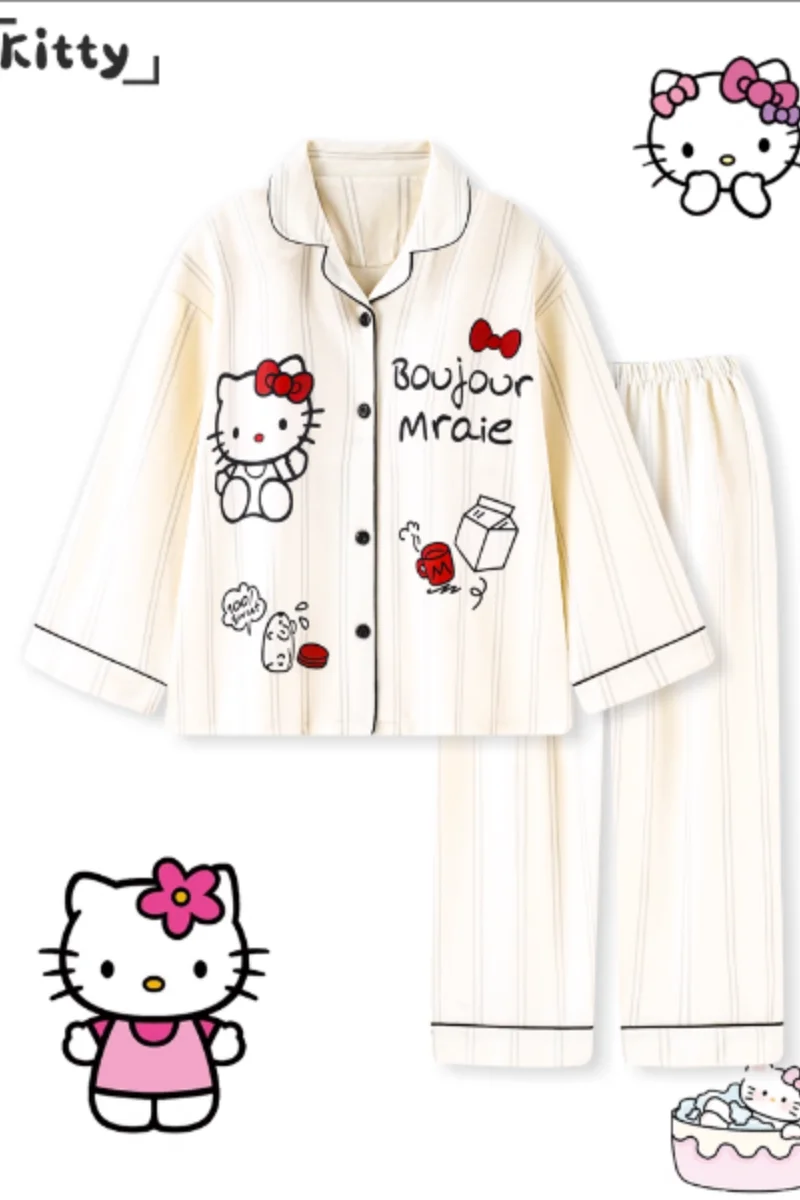 

Kawaii Bubu Dudu Rilakkuma Pajama Set Soft Comfortable Man Women Sleepwear Cotton Loose Pyjama Suit Loose Home Clothes Gifts