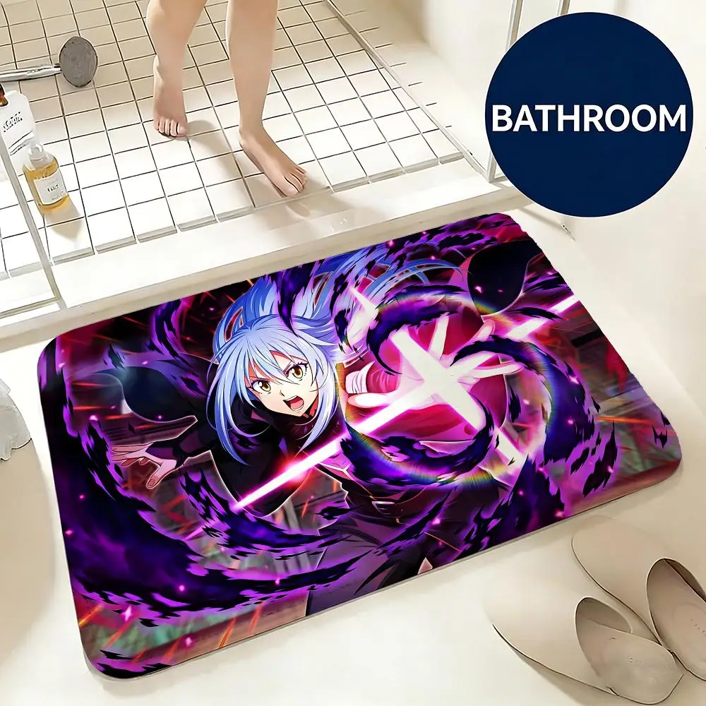 Soft Flannel Floor Mat Anime That Time I Got Reincarnated as a Slime Floor Mat Non-Slip Absorbent Doormat Bathroom Bedroom Home