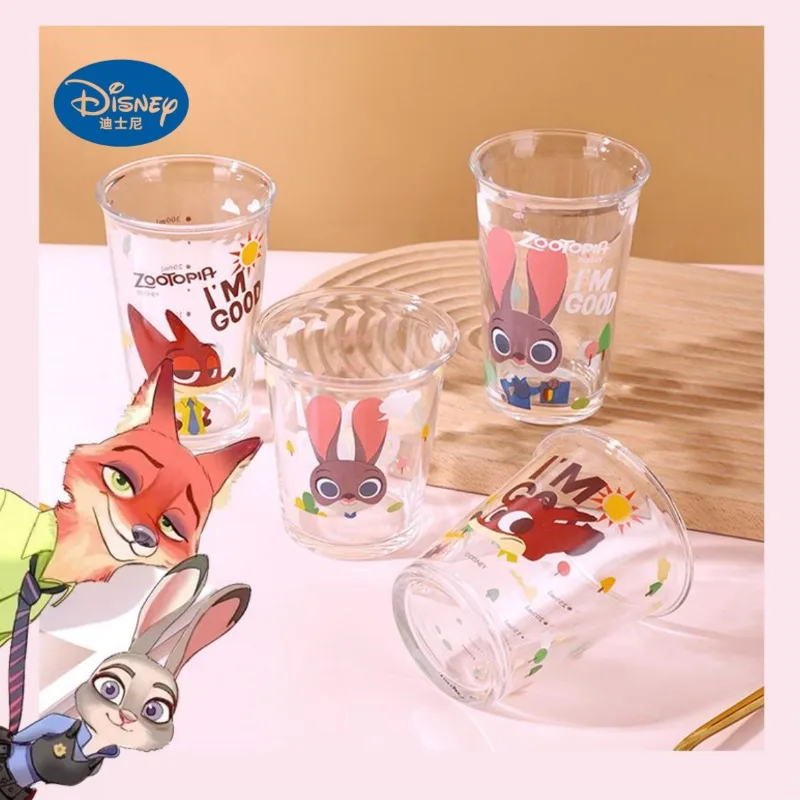 Disney Zootopia Judy Hopps Nick Wide Cartoon Cute Girly Heart Printed Glass Water Cup Home Office Straight Cup regalo di festa