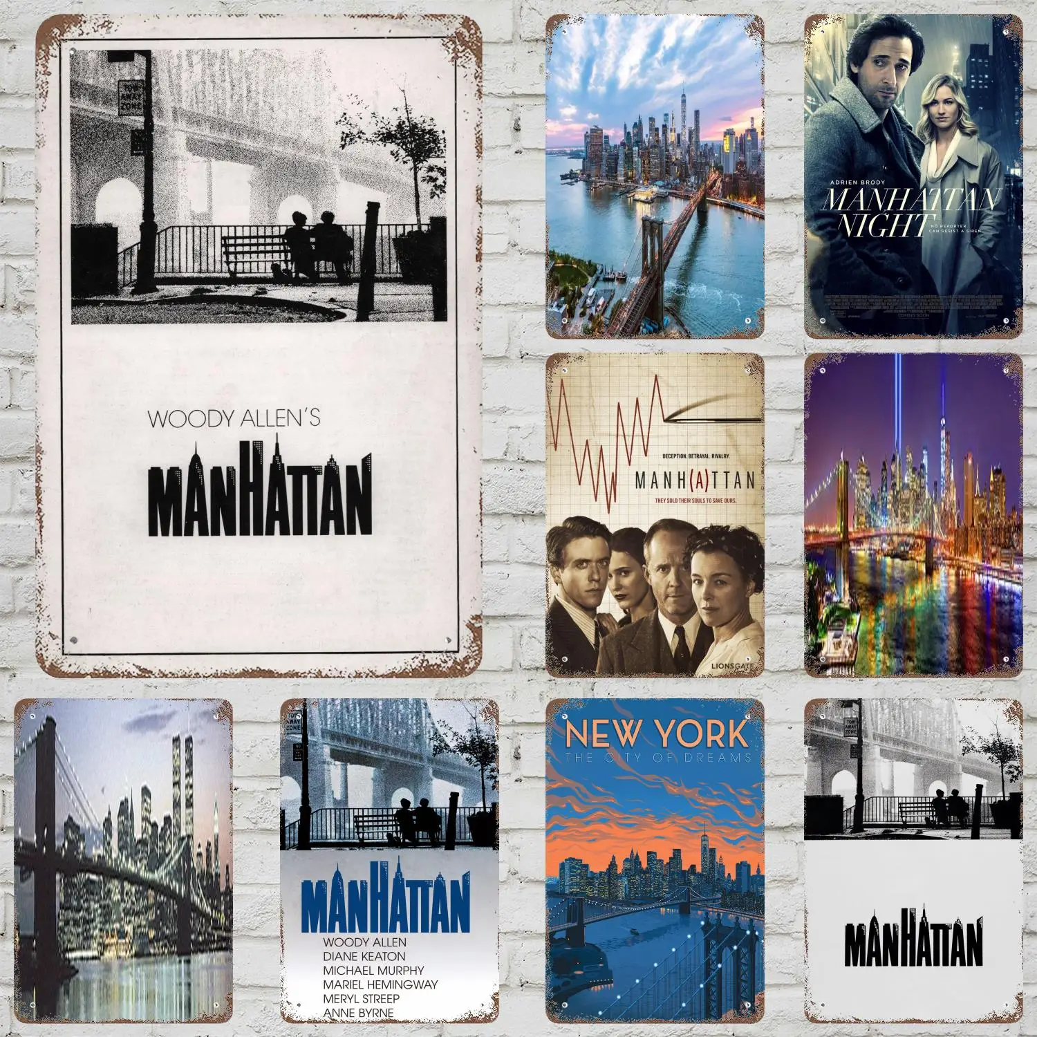 manhattan Classic Poster Rusty Metal Plaque Retro Decorative Plate Bar Man Cave Garage Club Metal Sign Wall Decoration