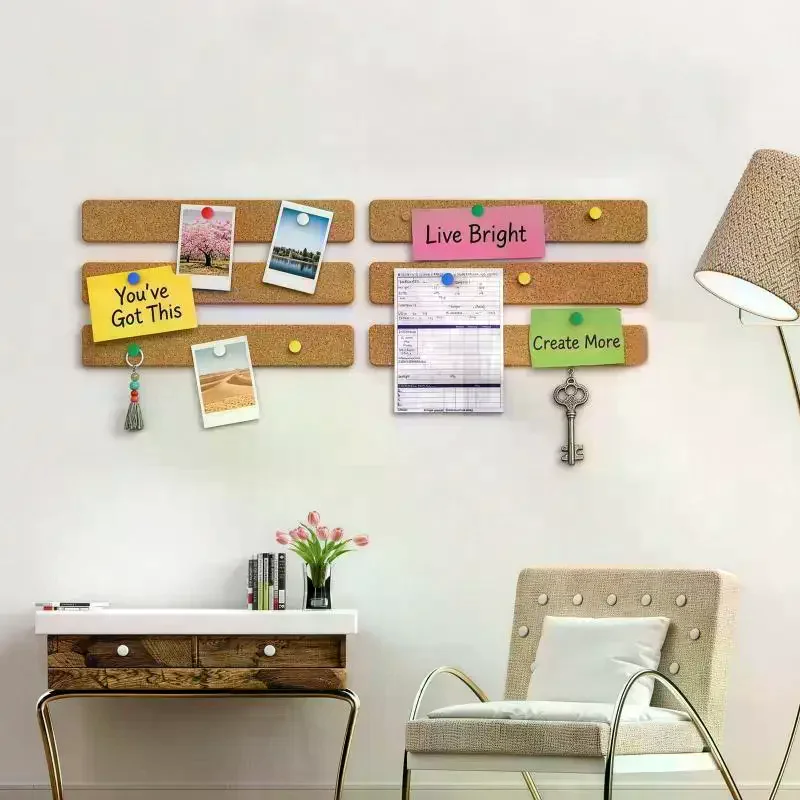 /TPz/Cork Board Strips Self Adhesive Small Cork Board For Wall Desk Home Classroom Office For Paste Notes Photos Schedules 1pcs