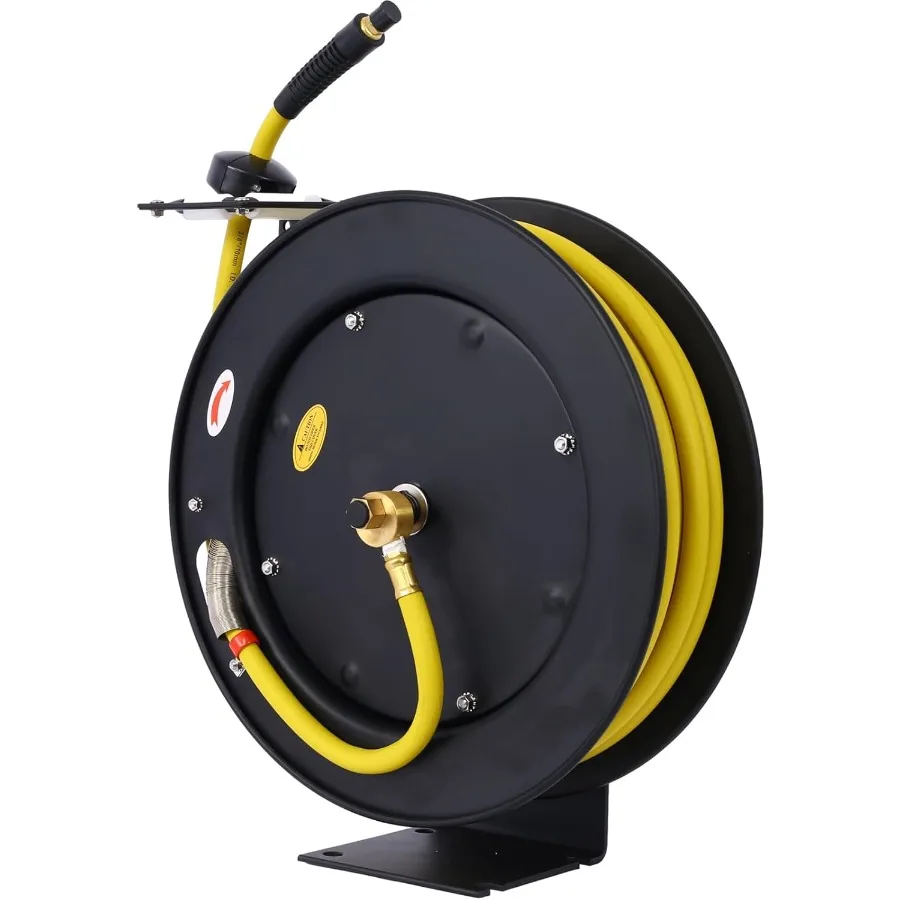 Einziehbare Luftschlauchtrommel für industrielle Baustellen, 3–8 Zoll Durchmesser x 50 Fuß Länge, SBR-Gummischlauch mit maximaler Vorrichtung