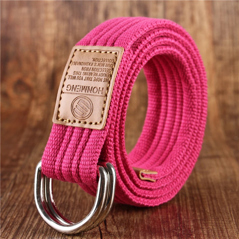 Nieuwe heren en dames Koreaanse versie 16 kleuren dubbele lus gesp canvas riem 43 inch casual broek canvas riem jeugd broek riem