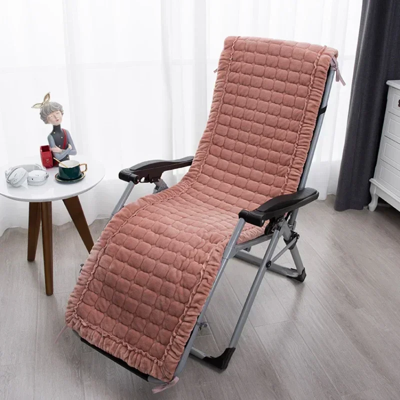 Winter Soft Plush Lounge Chair Cushion Anti Slip Thickened Folding Lazy Chair Mat Home Garden Office Nap Rocking Chairs Pad