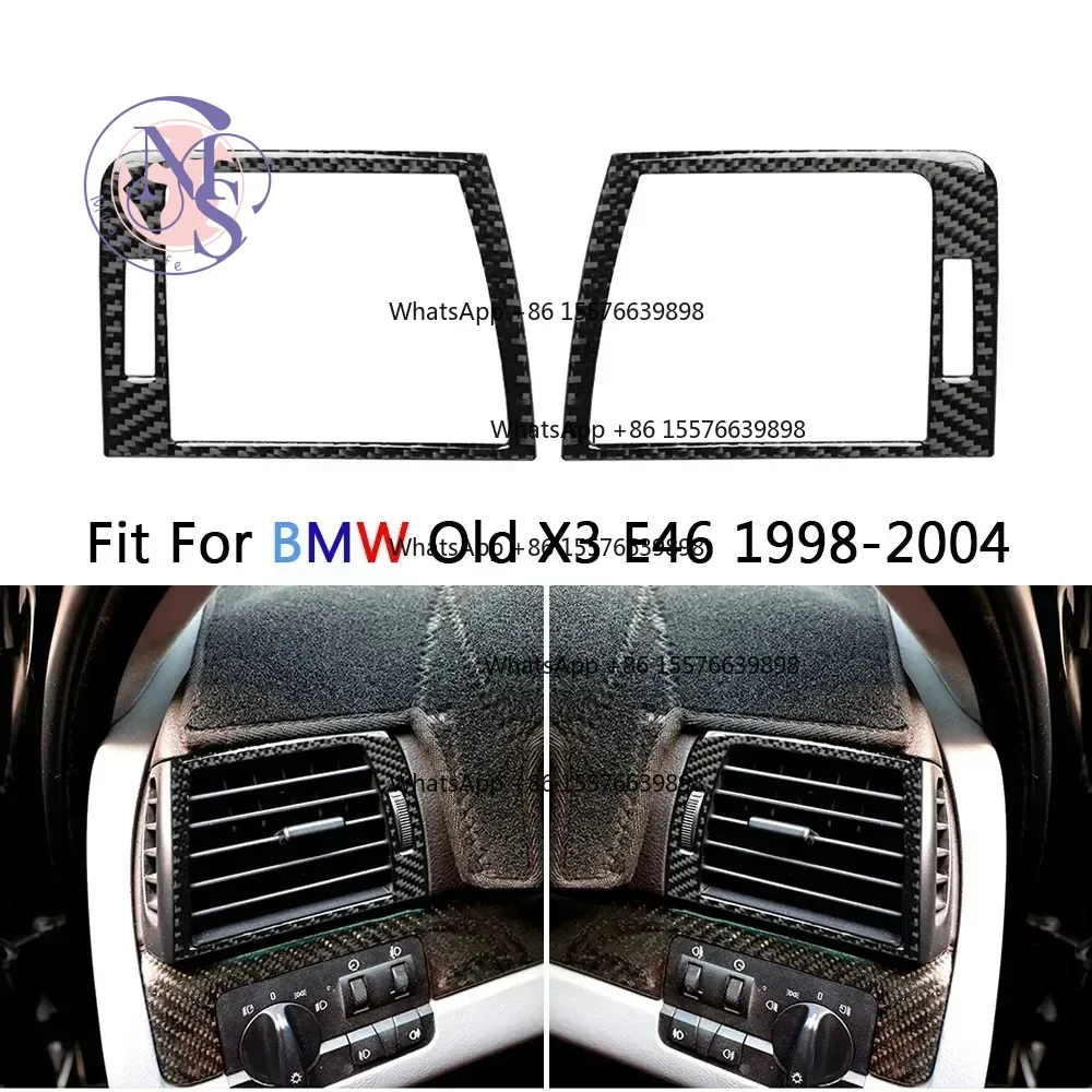 Carbon Fiber Dashboard Air Vent Trim Cover Set, Interior Decorative Panel Accessories