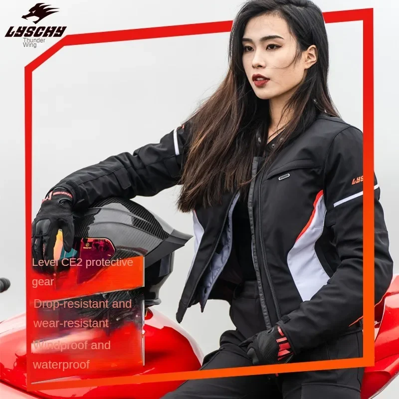 Lychy jaket bersepeda wanita, setelan Universal empat musim gugur dan musim dingin, jaket sepeda motor hangat anti-jatuh tahan angin