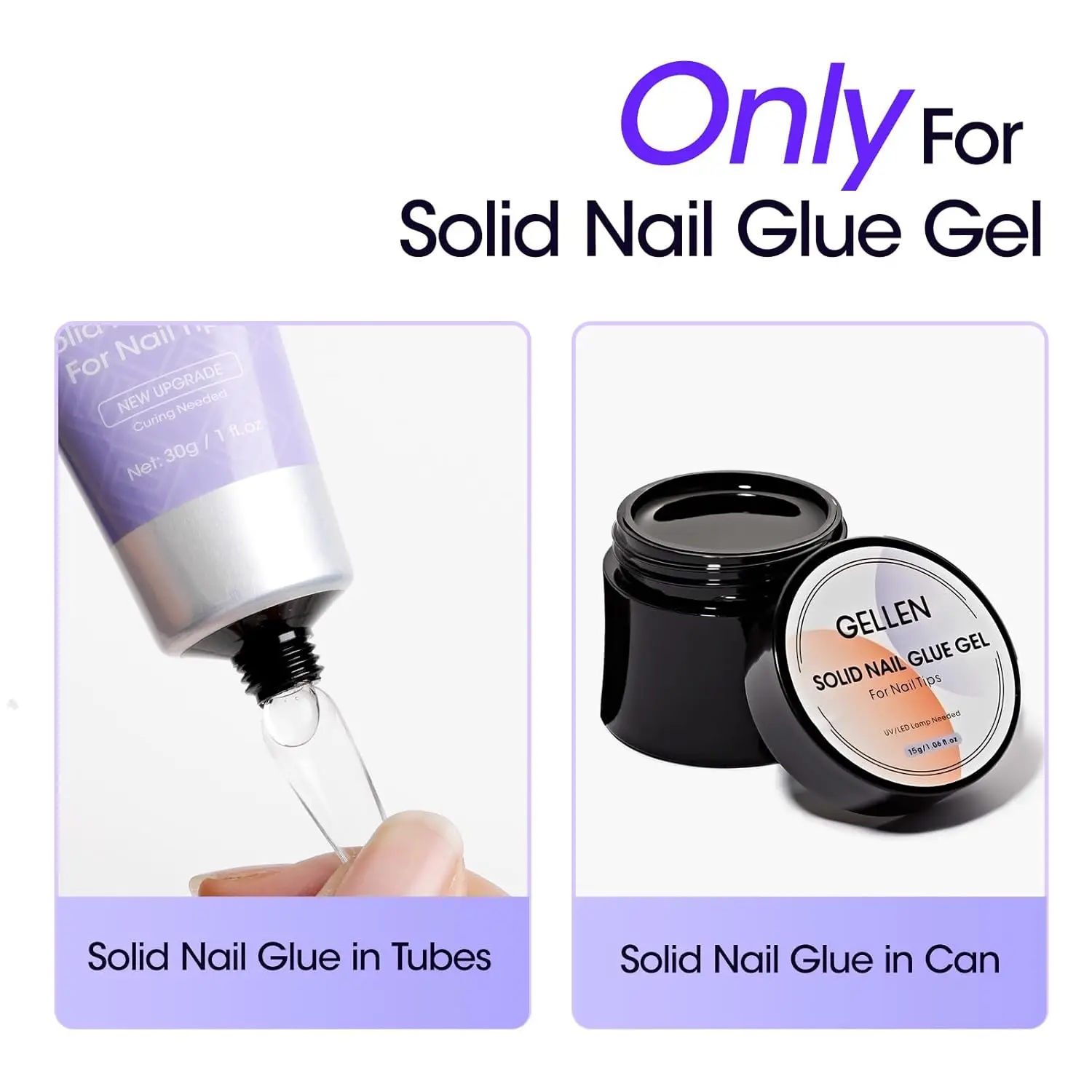 GELLEN Professional Nail Glue Remover Solid Gel 60ML Quick Soak Off Solution Press On Acrylic Nails Fake Tips Salon Manicure