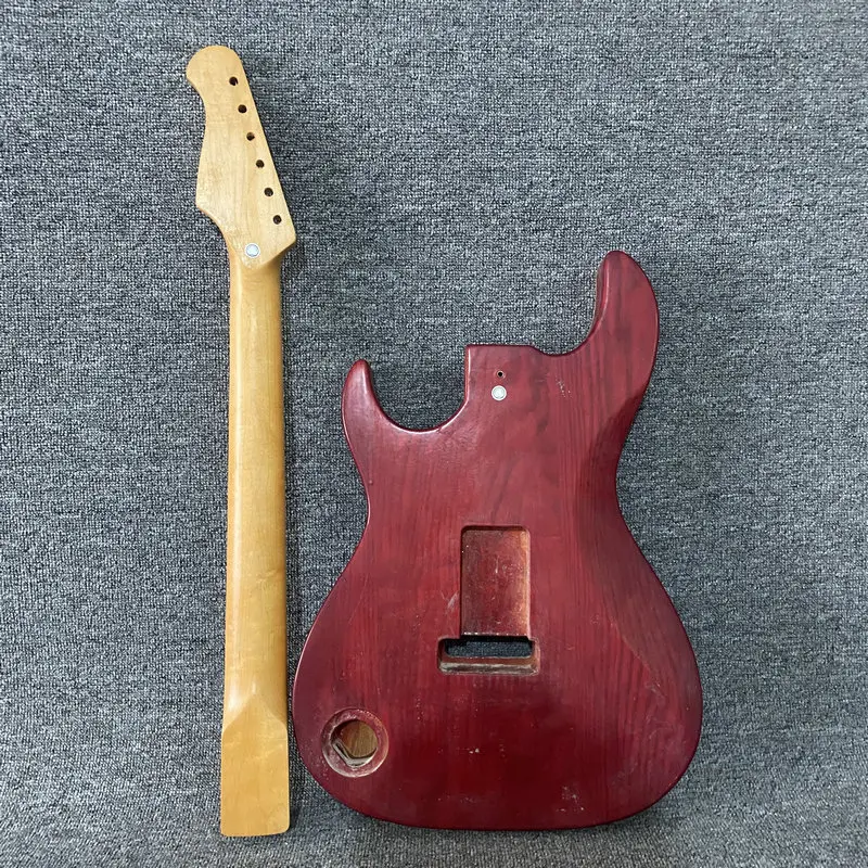 CN275CB275 Unfinished Electric Guitar Kits Solid ASH +Quilted Maple Body with Maple Neck One Set for DIY Replacement