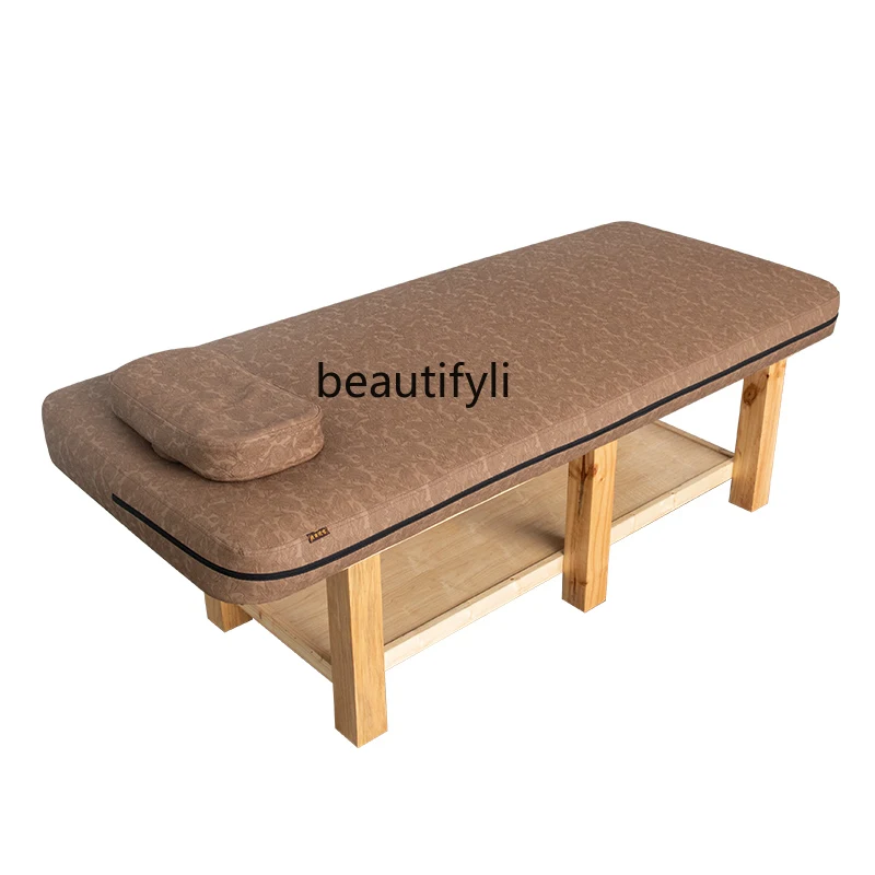 

Facial Bed Beauty Salon Massage Couch Can Head up Physiotherapy Bed Household Solid Wood Massage Couch