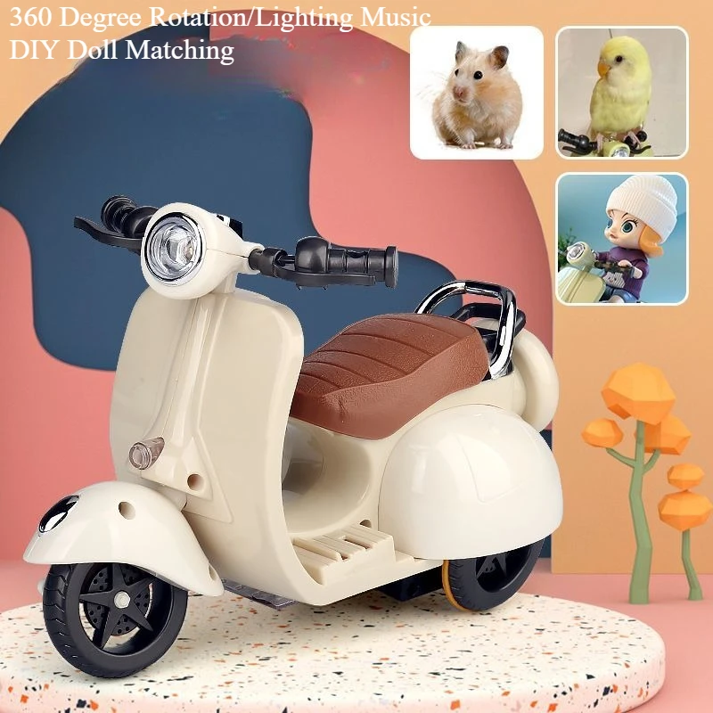 

Kids Cartoon Mini Rotating Motorcycle Toy Car Model Boy Girl Early Learning Educational Toys for Children Baby
