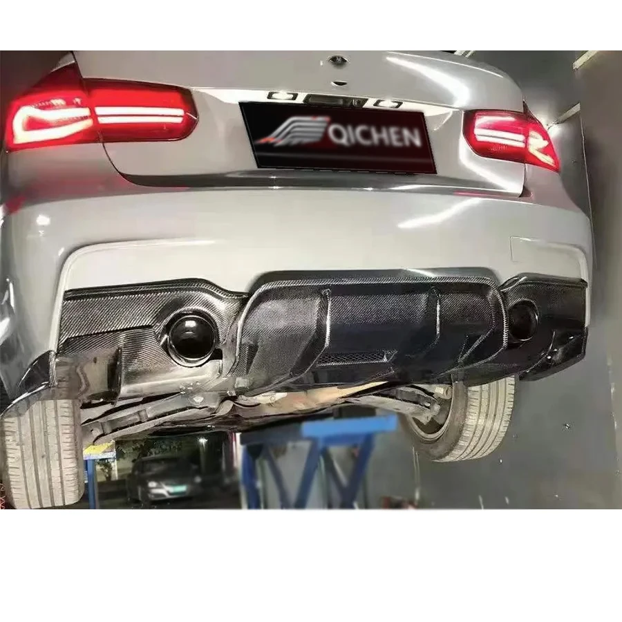 لسيارات BMW 3 series F30 F35 320 330 ألياف الكربون مانع صدمات خلفي للسيارة الناشر الخائن الخلفي سبويلر GEEX نمط عودة الشفاه تحويلة طقم الجسم #5