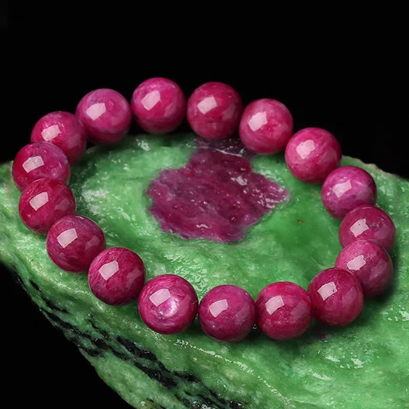 

Natural Red Ruby Gemstone Round Beads Stretch Bracelet Rare Ruby Watermelon Fashion Rare Jewelry Burma AAAAA