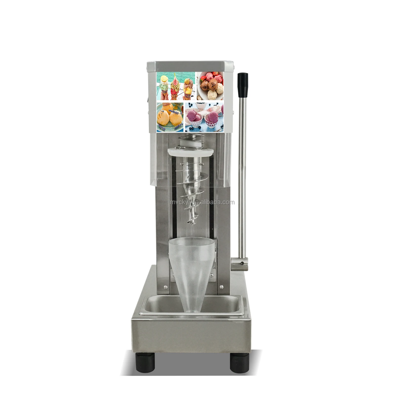 Stainless Steel Cup Yogurt Real Ice Cream Blender Mixer Frozen Fruit Swirl Drill Gelato Machine