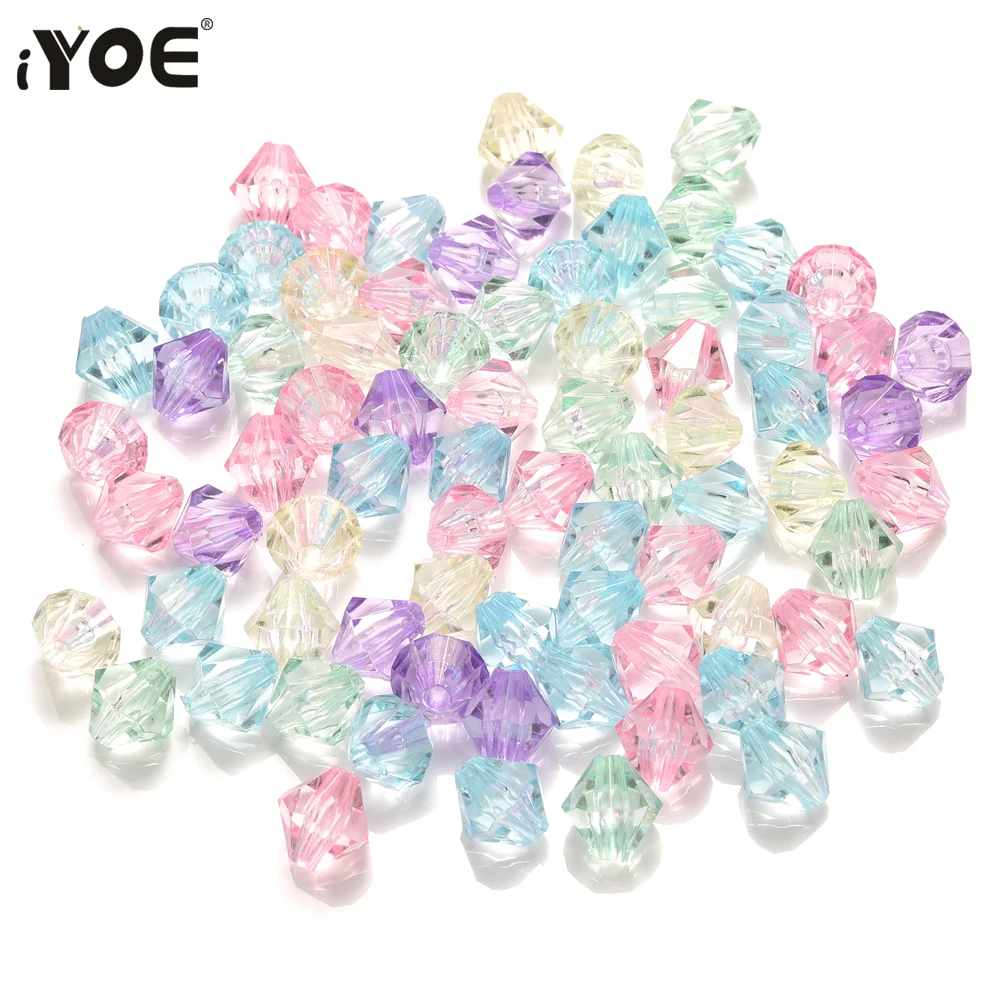 100-200pcs 6/8mm Geometric Acrylic Beads Transparent Spacer Beads For Jewelry Making Bracelet Necklace Diy Craft Keychain