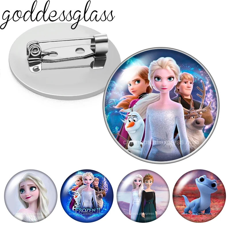 Disney Frozen Elsa Anna Princesses Olaf  Photo cabochon Brooch pinback button Bag Clothes Denim Jeans Lapel Pin Badge Jewelry