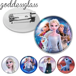 Frozen Elsa Anna Princesses Olaf  Photo cabochon Brooch pinback button Bag Clothes Denim Jeans Lapel Pin Badge Jewelry