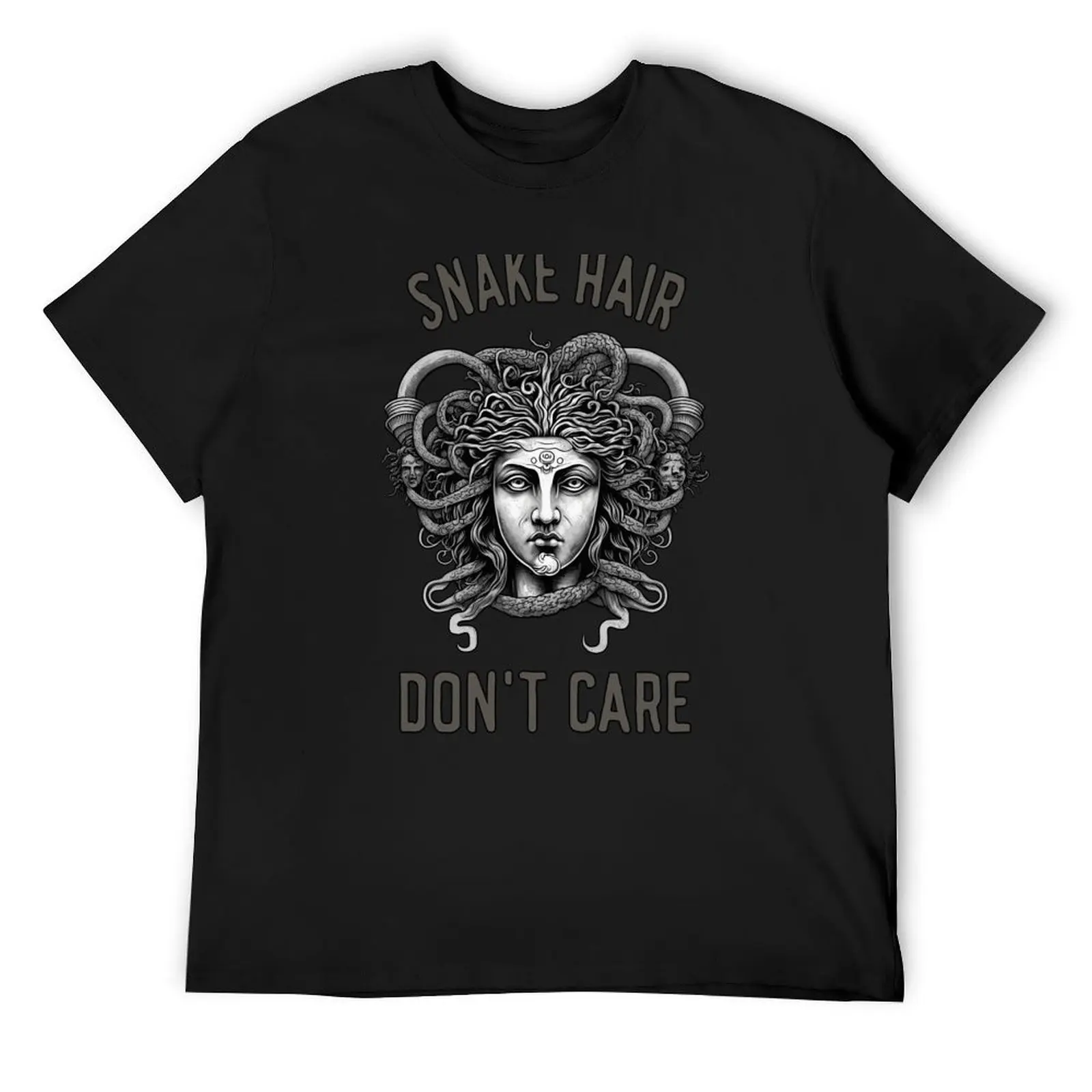 

Medusa Snake Hair Don't Care Light T-Shirt Luxury man baggy shirts man clothes anime figures fitted t shirts for men