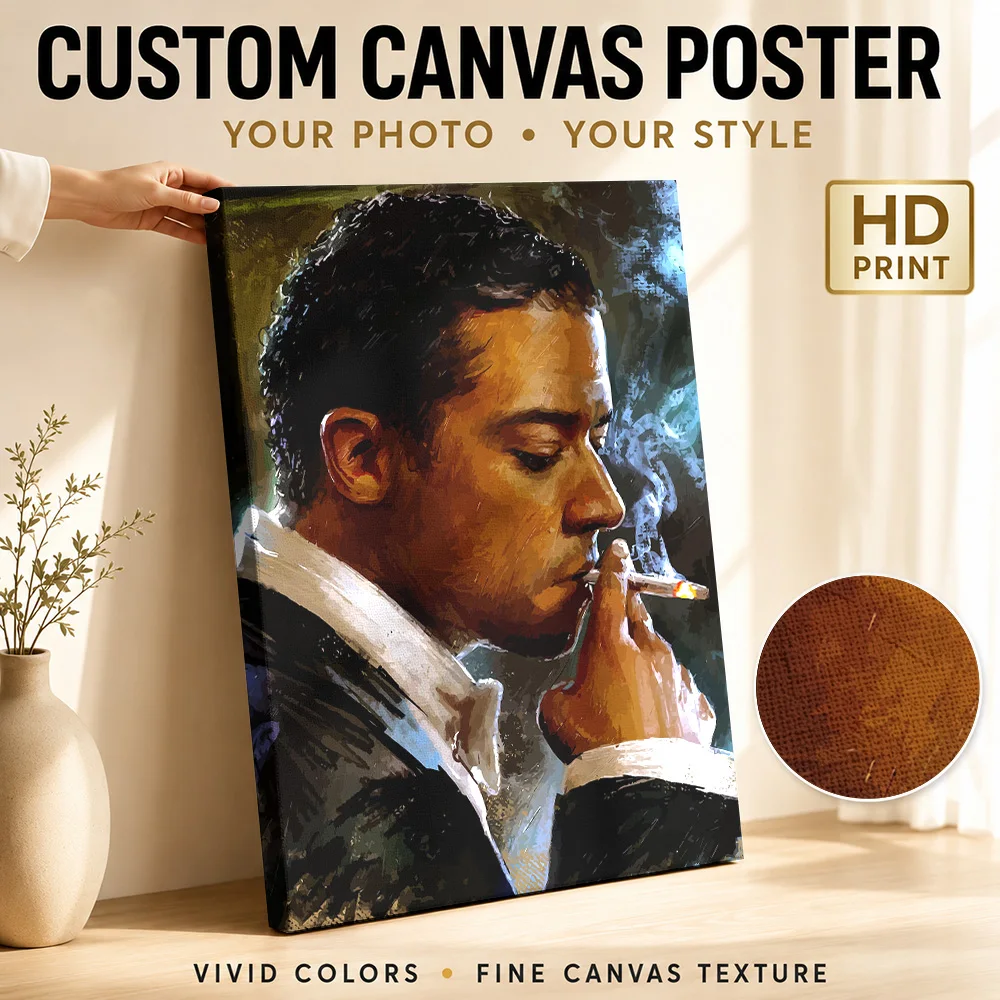 Interview with The Vampire Painting Portrait Canvas Painting Poster Customized Photo Gothic Horror Wall Art for Man Cave Decor