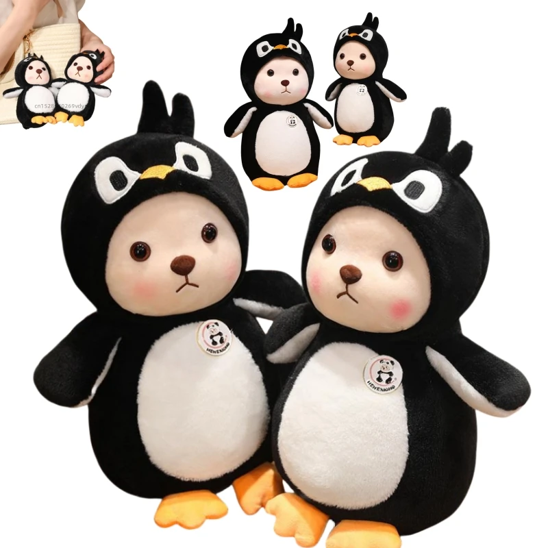 

Specia lkawaii Penguin Turn Into Bear Pendant Animals Dolls Pillow Cartoon Plush Home Decor Birthday Christmas Gifts for Girls