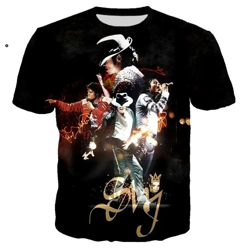 Michael Jackson Bedrucktes 3D-T-Shirt Unisex Sommer Casual Streetwear Hip Hop Kurzarm Mode Harajuku Oversized Tops – Detail 4