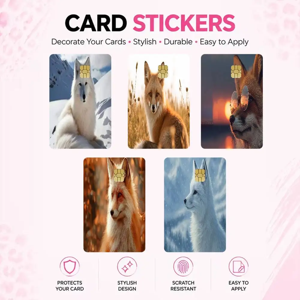 fox High‑Res Game Chip Decals Credit Card Mini Waterproof Vinyl Ornament Useful Gift