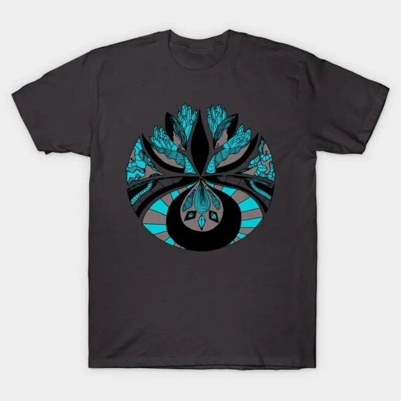 

Blue Grey Abstract Motif T Shirt S 5XL Fast Shipping