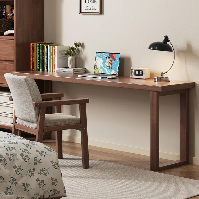 Solid wood extremely narrow desk 40cm wide bedroom wall end table bedside large board computer table living room double study ta