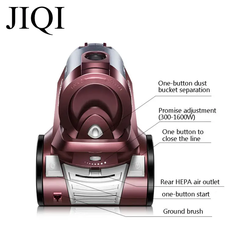 JIQI Suction power 36000Pa Vacuum cleaner Strong large power vacuum cleaner household silent no consumption Mini 4.5L 1600w